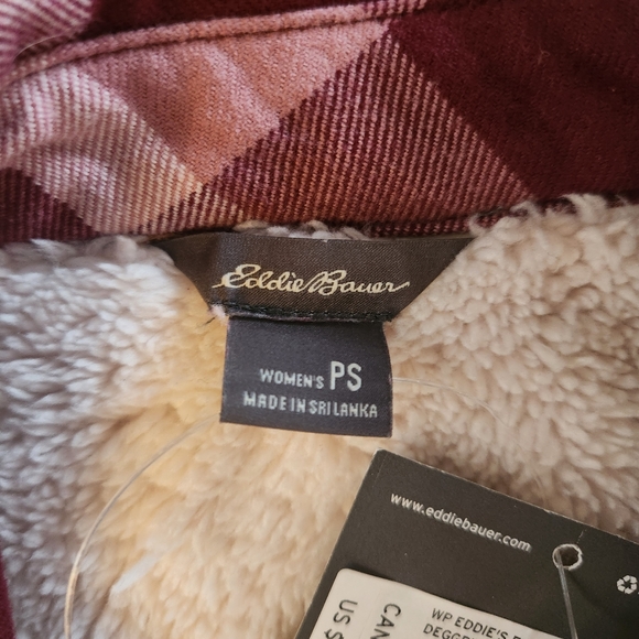 Plaid fleece shirt pink purple petite size small - Picture 6 of 7